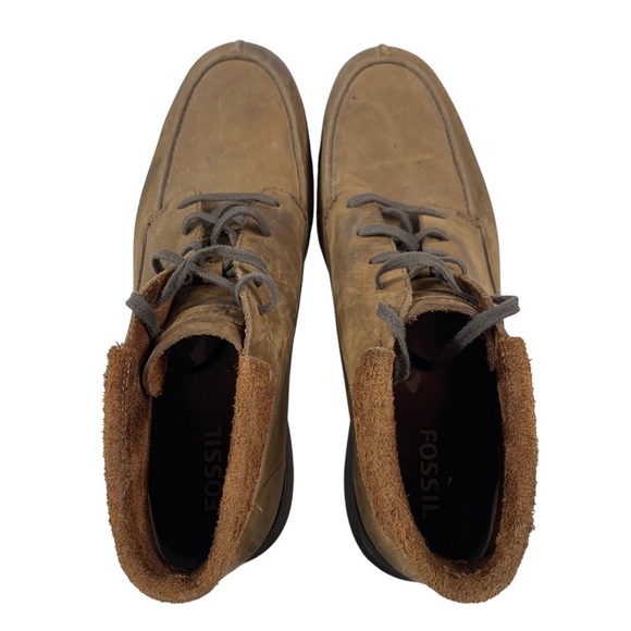 Fossil Men’s Brown Leather Lace Up Casual Chukka Ankle Boots Shoes Size 12 main image 5